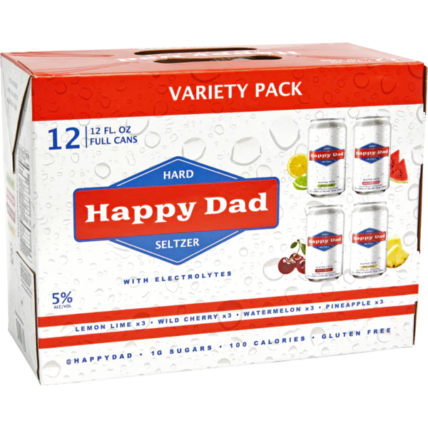 Happy Dad Hard Seltzer 12 Can Variety Pack 355ml